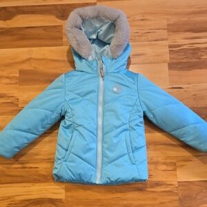 Gerry Light Blue Puffer Jacket with Gray Hood